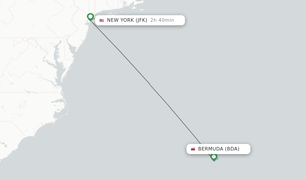 Direct (nonstop) flights from Bermuda to New York schedules