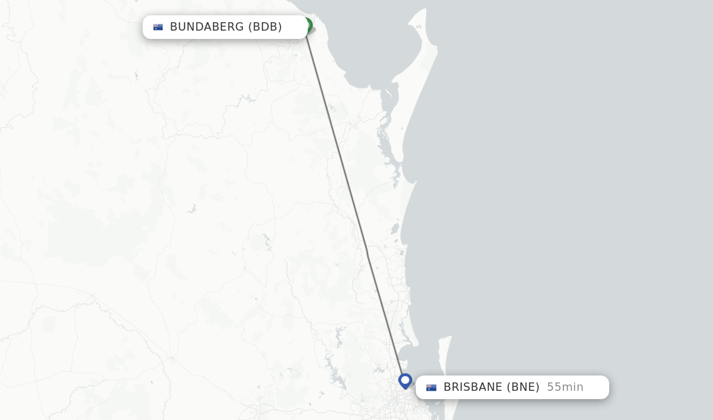 Direct (nonstop) flights from Bundaberg to Brisbane schedules