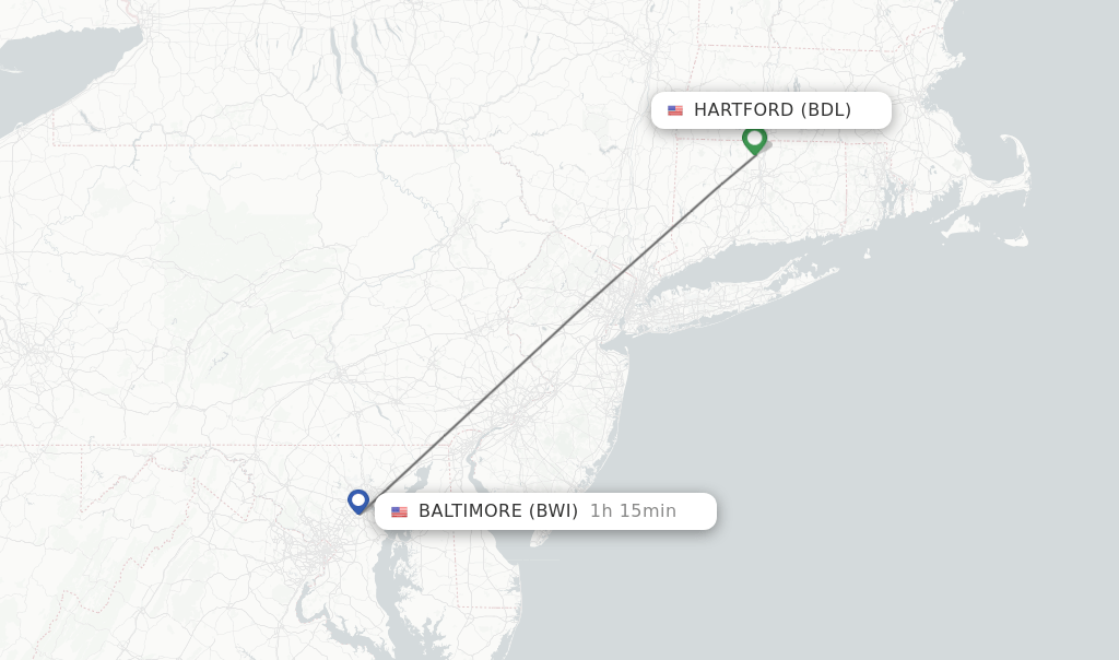 Direct (nonstop) flights from Hartford to Baltimore schedules