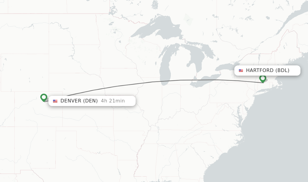 Direct (nonstop) flights from Hartford to Denver schedules