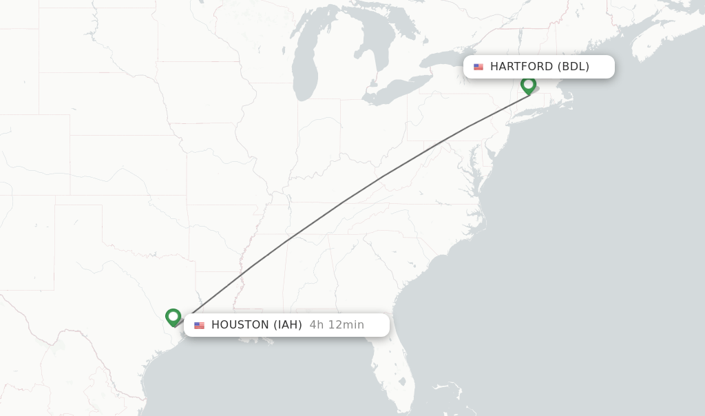 Direct (nonstop) flights from Hartford to Houston schedules