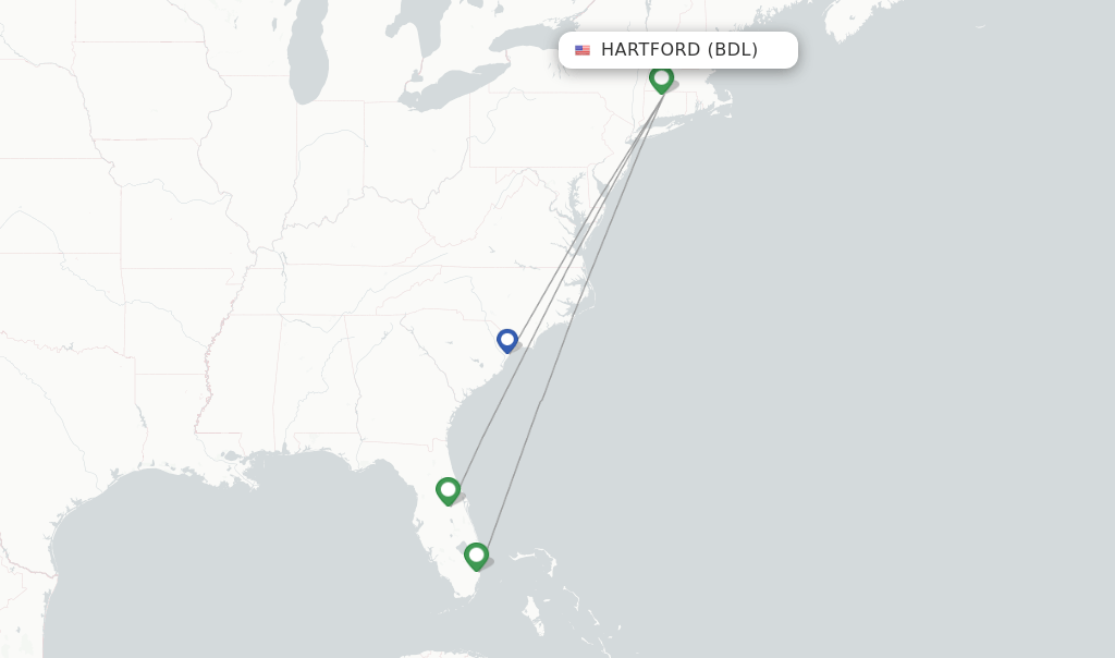 Spirit flights from Hartford, BDL