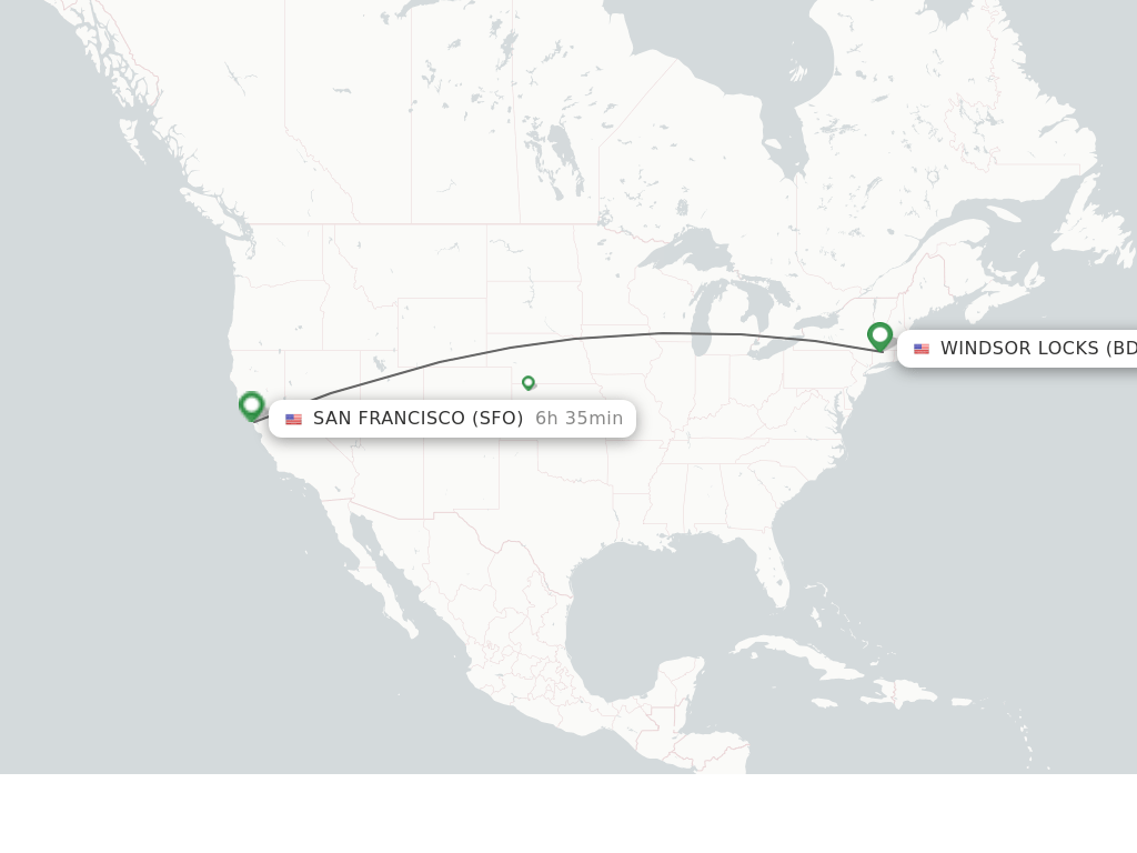 Direct (nonstop) flights from Hartford to San Francisco schedules