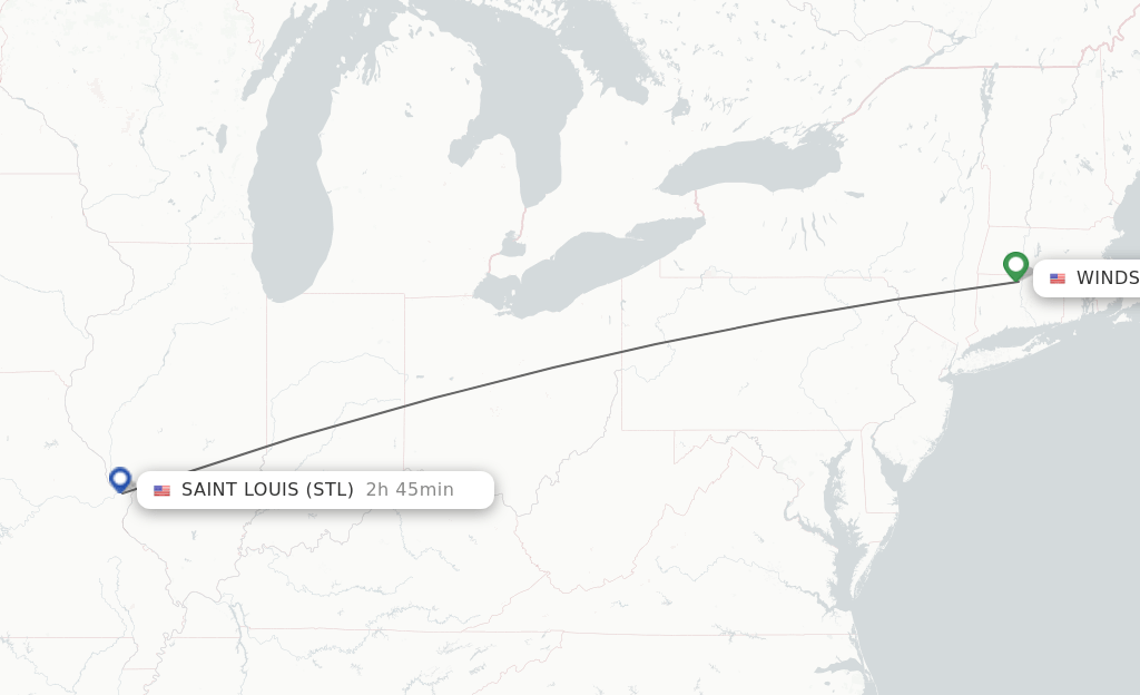 Direct (nonstop) flights from Hartford to Saint Louis schedules