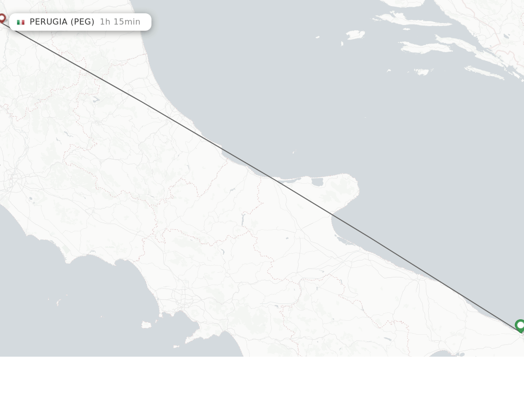 Direct (nonstop) flights from Brindisi to Perugia schedules