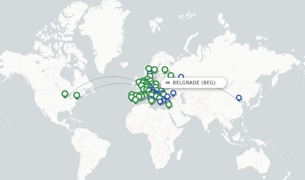 Air Serbia flights from Belgrade, BEG
