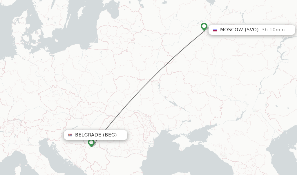 Direct (nonstop) flights from Belgrade to Moscow schedules