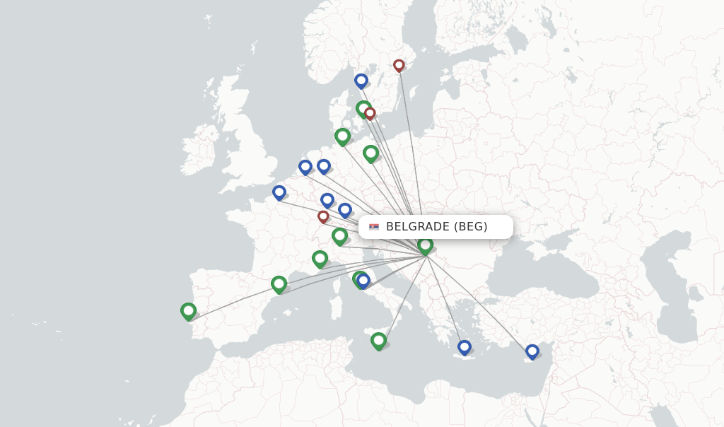 Wizz Air flights from Belgrade, BEG