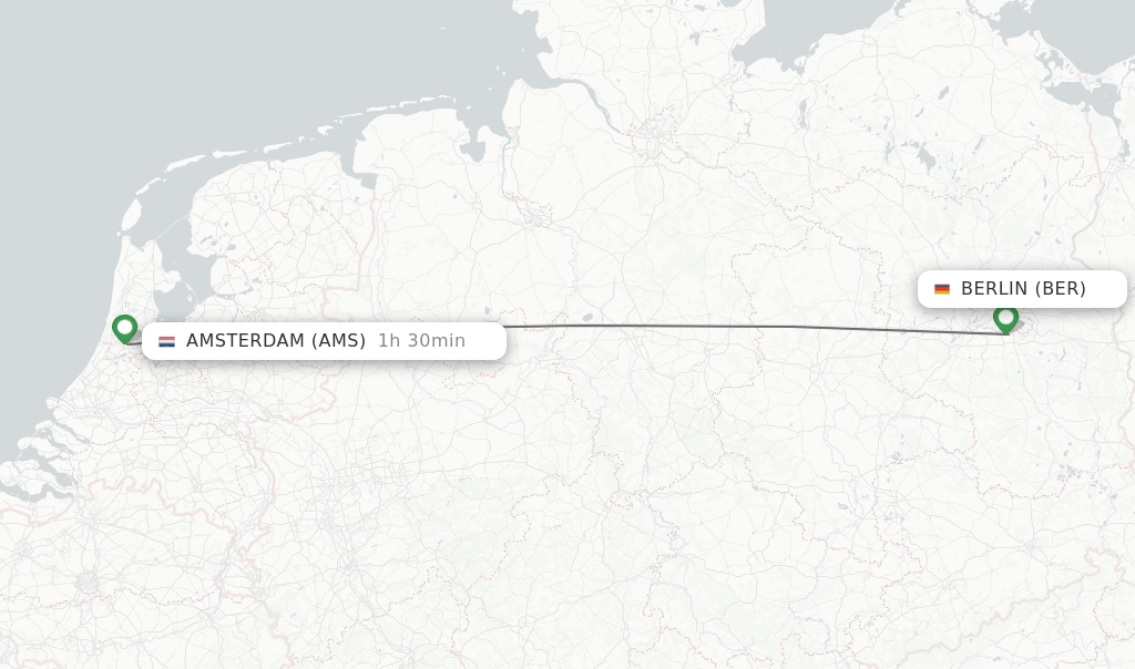 Direct (nonstop) flights from Berlin to Amsterdam schedules