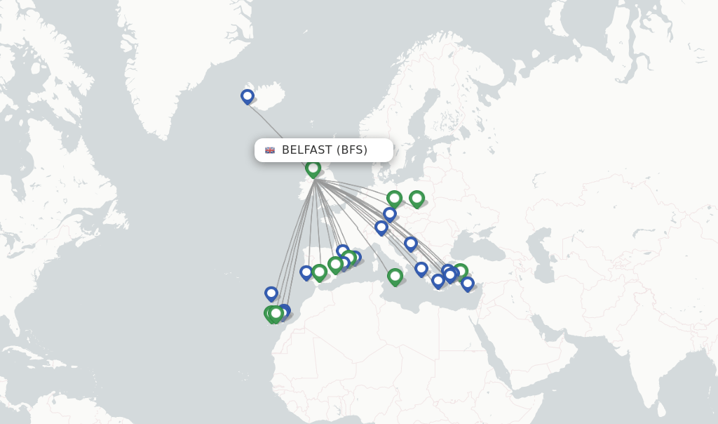 Jet2 flights from Belfast, BFS