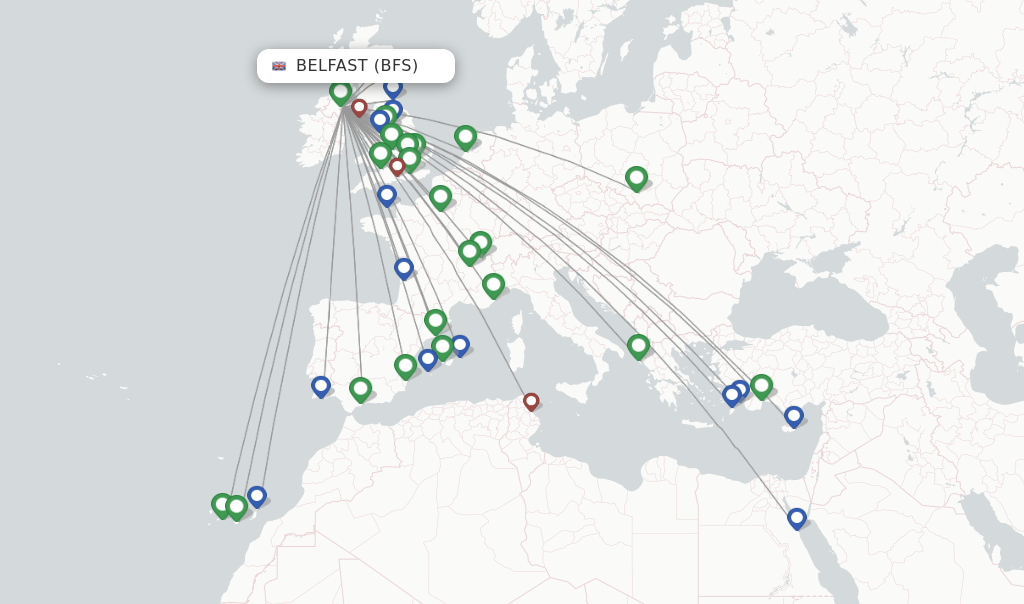 easyJet flights from Belfast, BFS
