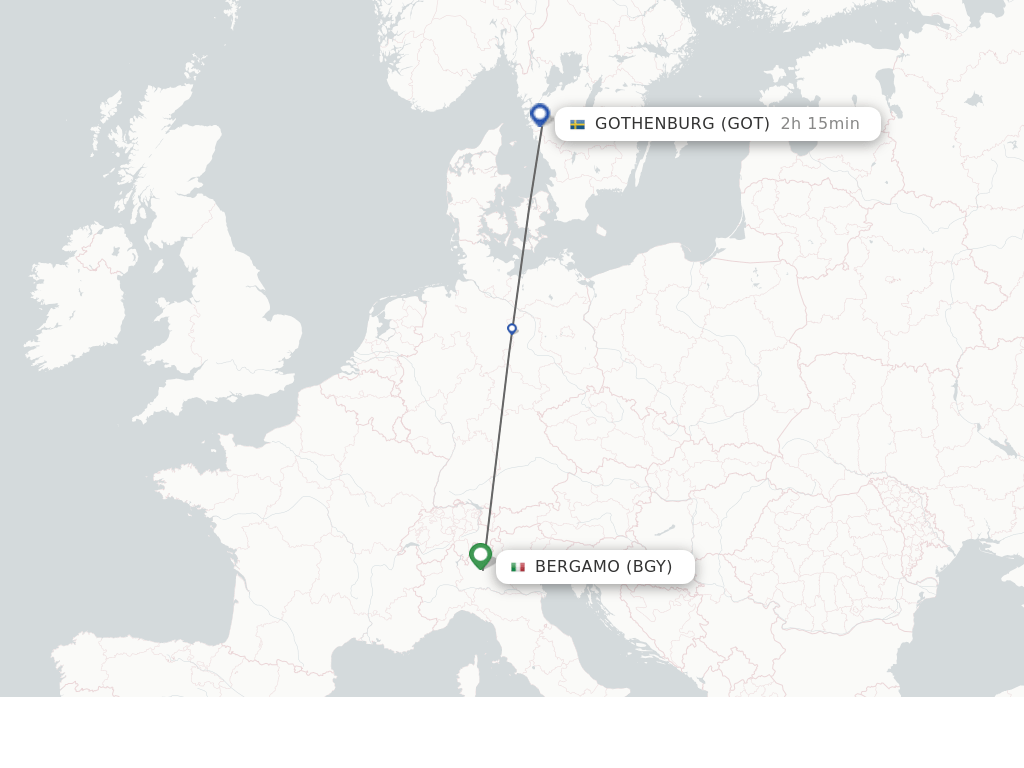 Direct (nonstop) flights from Milan to Gothenburg schedules