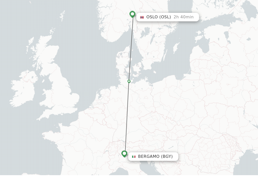 Direct (nonstop) flights from Milan to Oslo schedules