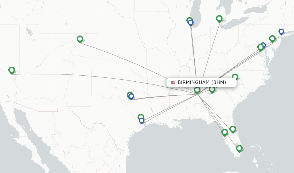 Direct (nonstop) flights from Birmingham to Orlando schedules