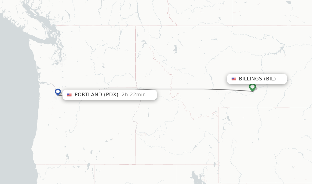 Direct (nonstop) flights from Billings to Portland schedules