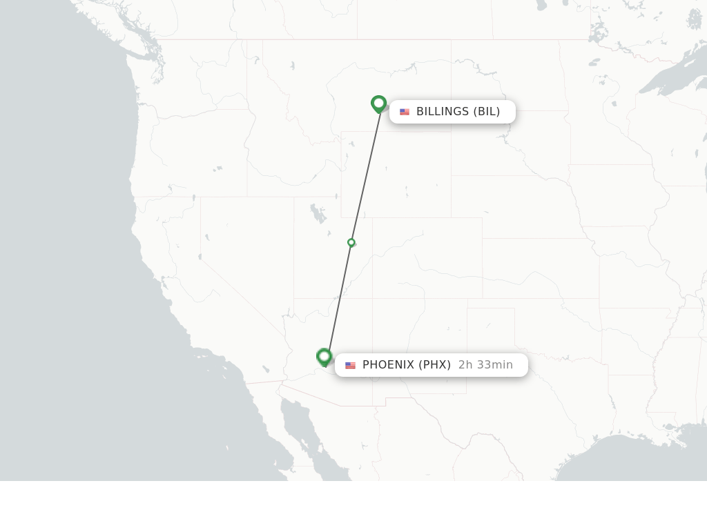 Direct (nonstop) flights from Billings to Phoenix schedules