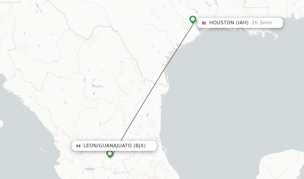 Direct (nonstop) flights from Leon/Guanajuato to Houston schedules