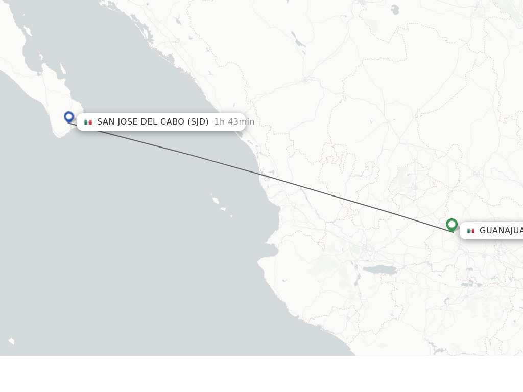 Direct (nonstop) flights from Leon/Guanajuato to San Jose Cabo schedules