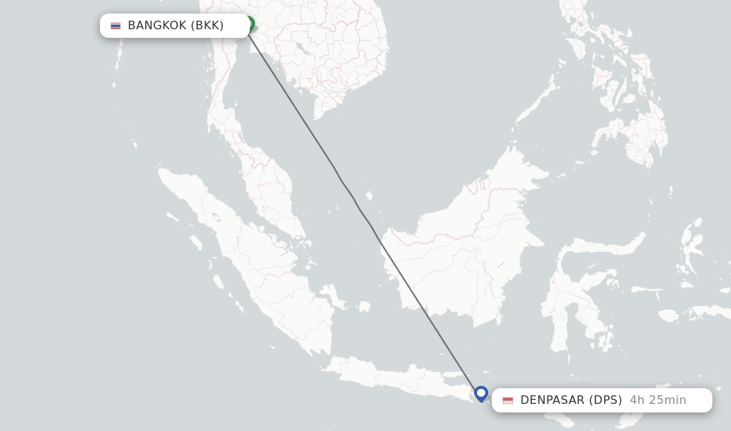 Direct (nonstop) flights from Bangkok to Denpasar schedules