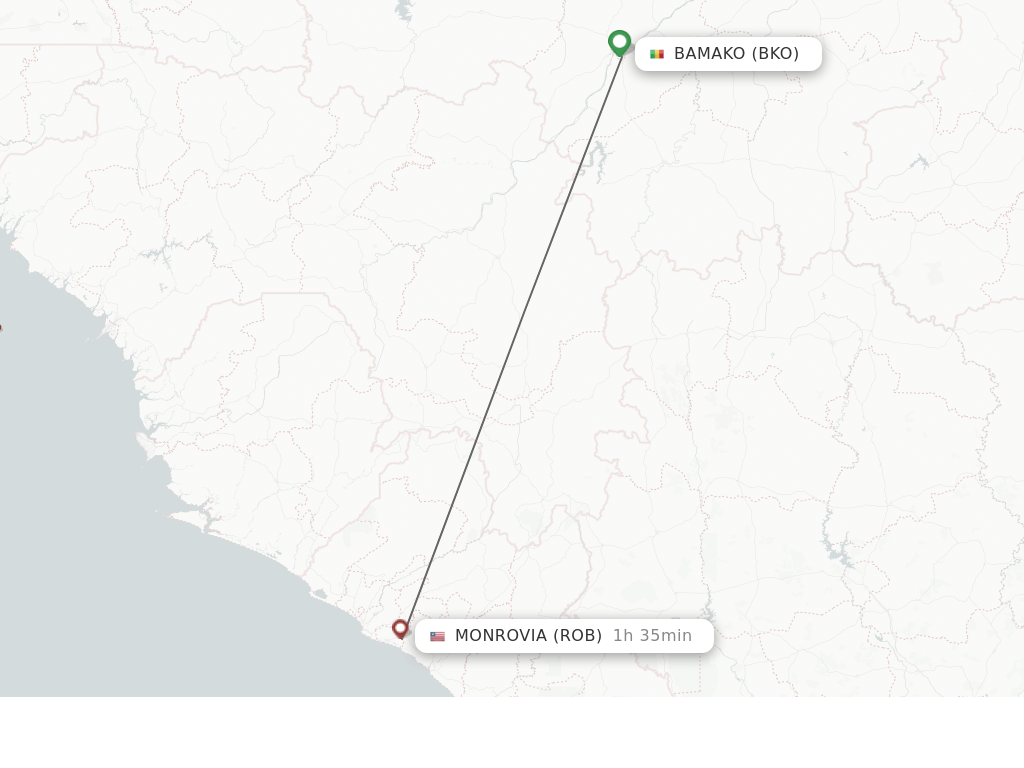 Direct (nonstop) flights from Bamako to Monrovia schedules