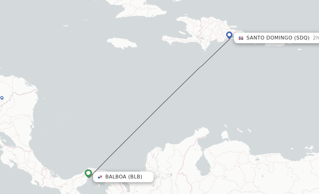 Direct (nonstop) flights from Balboa to Santo Domingo schedules