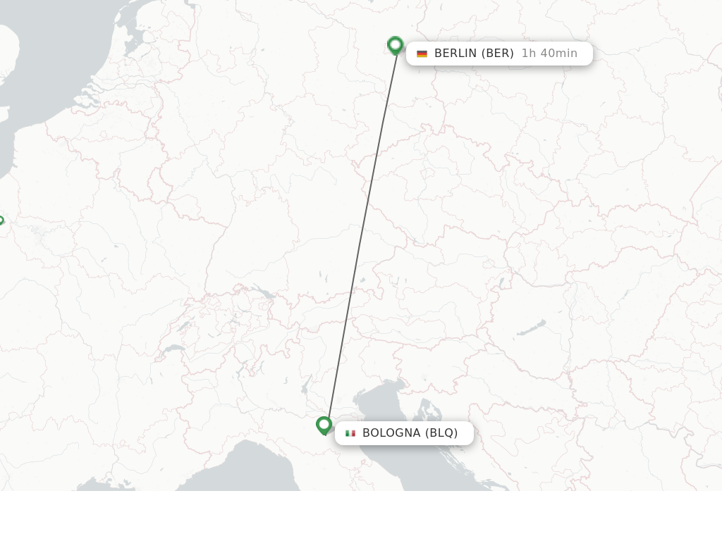 Direct (nonstop) flights from Bologna to Berlin schedules
