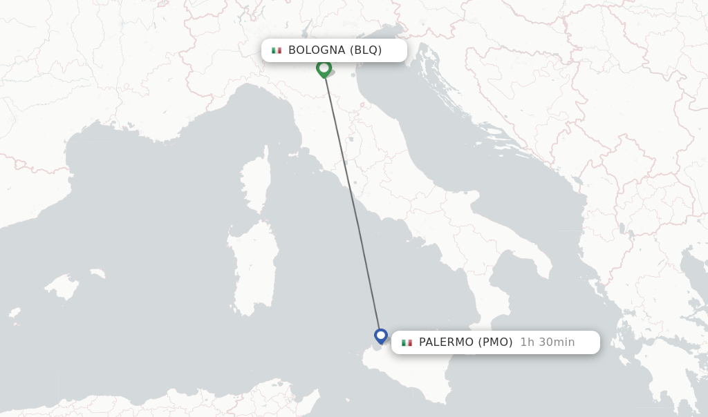 Direct (nonstop) flights from Bologna to Palermo schedules