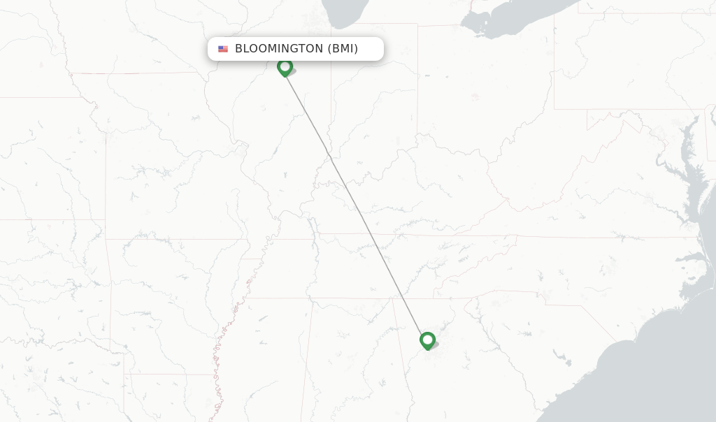 Delta flights from Bloomington, BMI