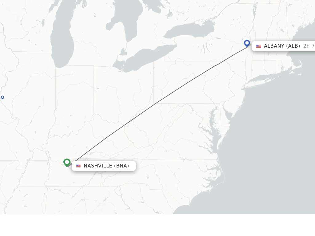 Direct (nonstop) flights from Nashville to Albany schedules