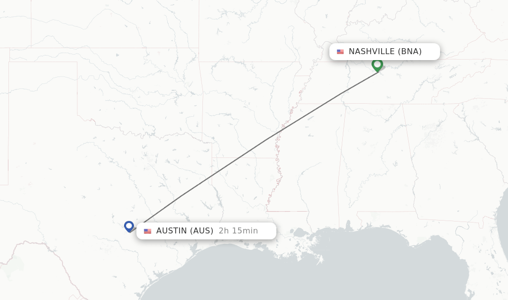 Direct (nonstop) flights from Nashville to Austin schedules