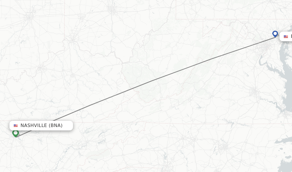 Direct (nonstop) flights from Nashville to Baltimore schedules