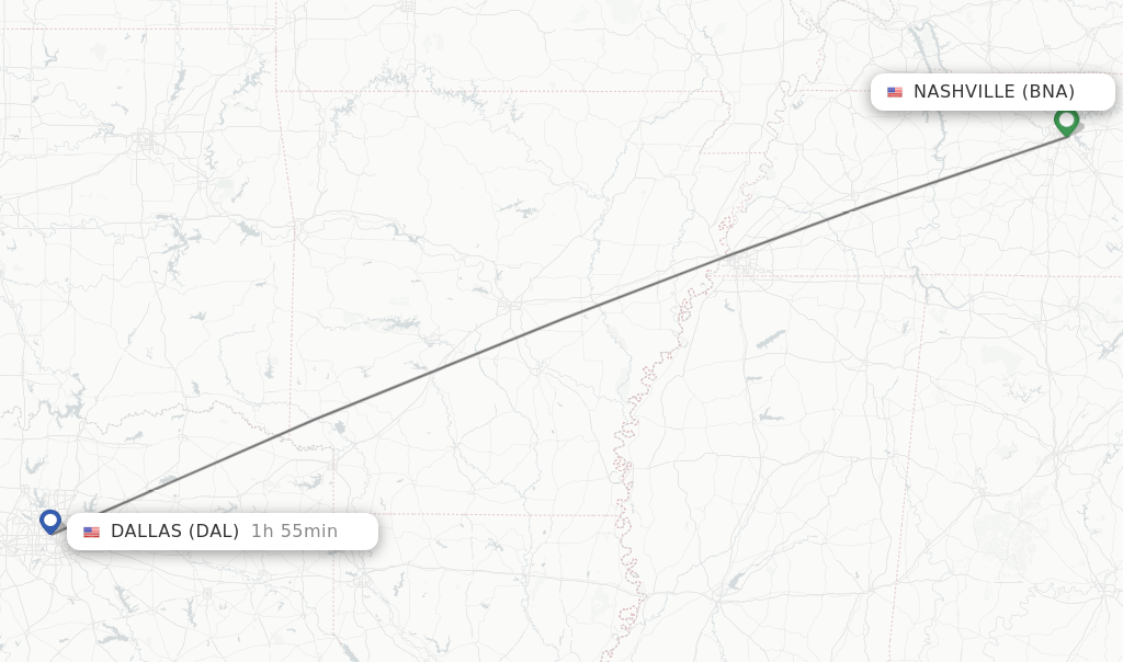Direct (nonstop) flights from Nashville to Dallas schedules