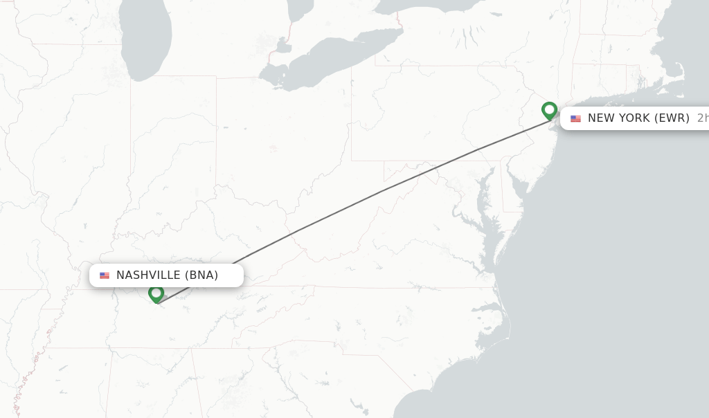 Direct (nonstop) flights from Nashville to New York schedules
