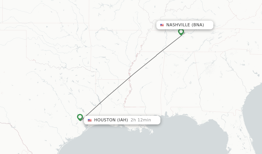Direct (nonstop) flights from Nashville to Houston schedules