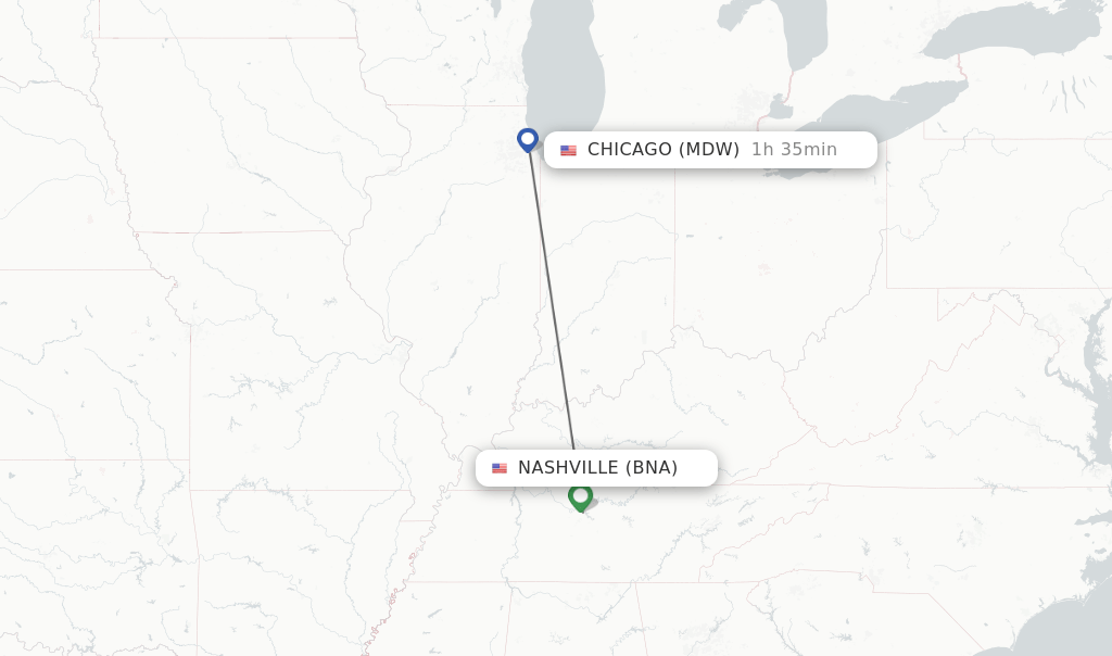 Direct (nonstop) flights from Nashville to Chicago schedules