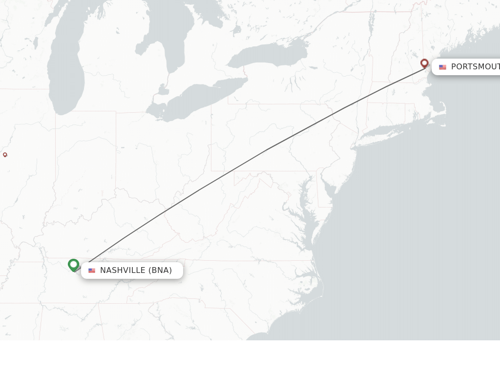 Direct (nonstop) flights from Portsmouth to Nashville schedules