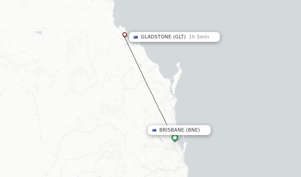 Direct (nonstop) flights from Brisbane to Gladstone schedules