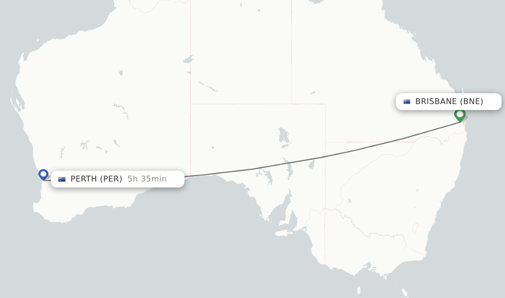 Direct (nonstop) flights from Brisbane to Perth schedules
