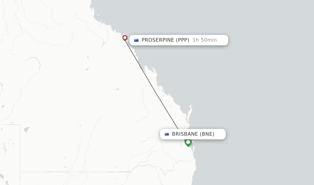 Direct (nonstop) flights from Brisbane to Proserpine schedules