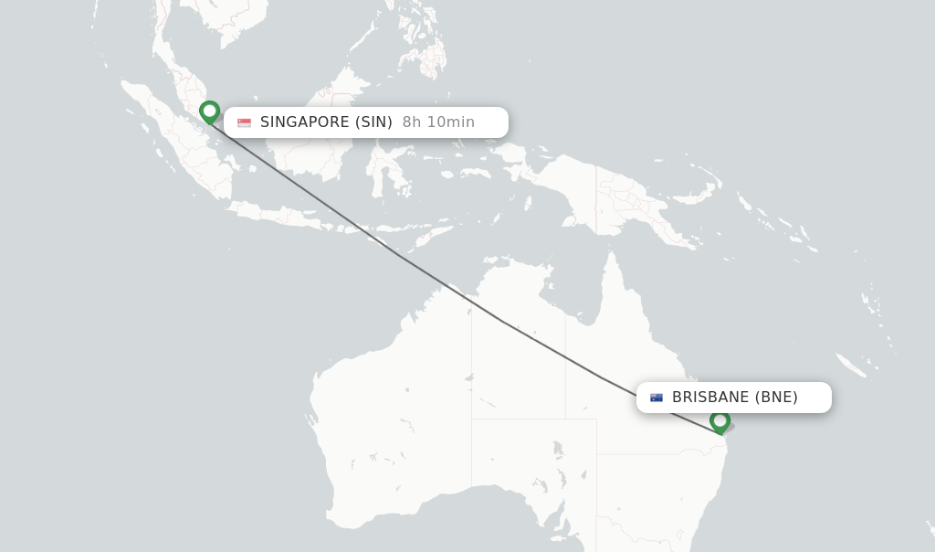 Direct (nonstop) flights from Brisbane to Singapore schedules
