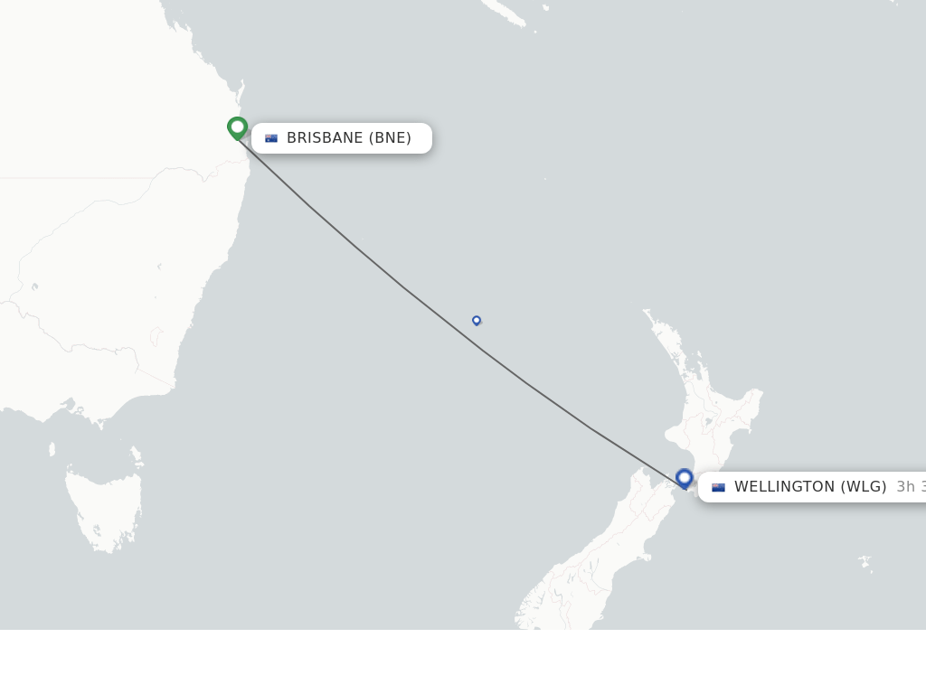 Direct (nonstop) flights from Brisbane to Wellington schedules