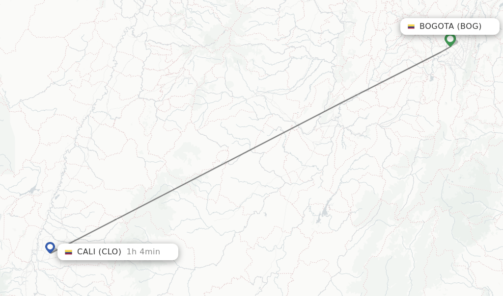 Direct (nonstop) flights from Bogota to Cali schedules