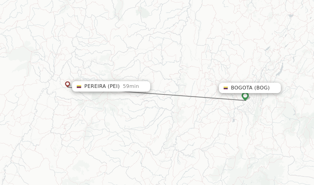 Direct (nonstop) flights from Bogota to Pereira schedules