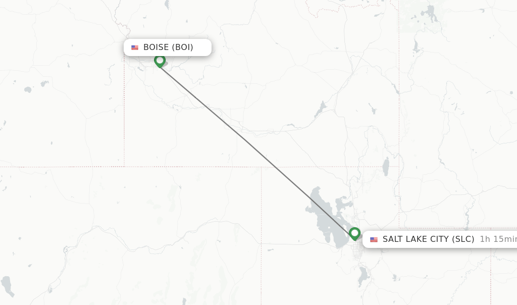 Direct (nonstop) flights from Boise to Salt Lake City schedules