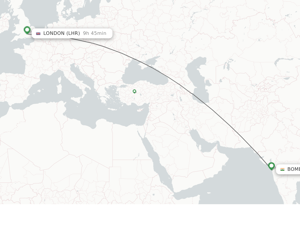 Direct (nonstop) flights from Mumbai to London schedules