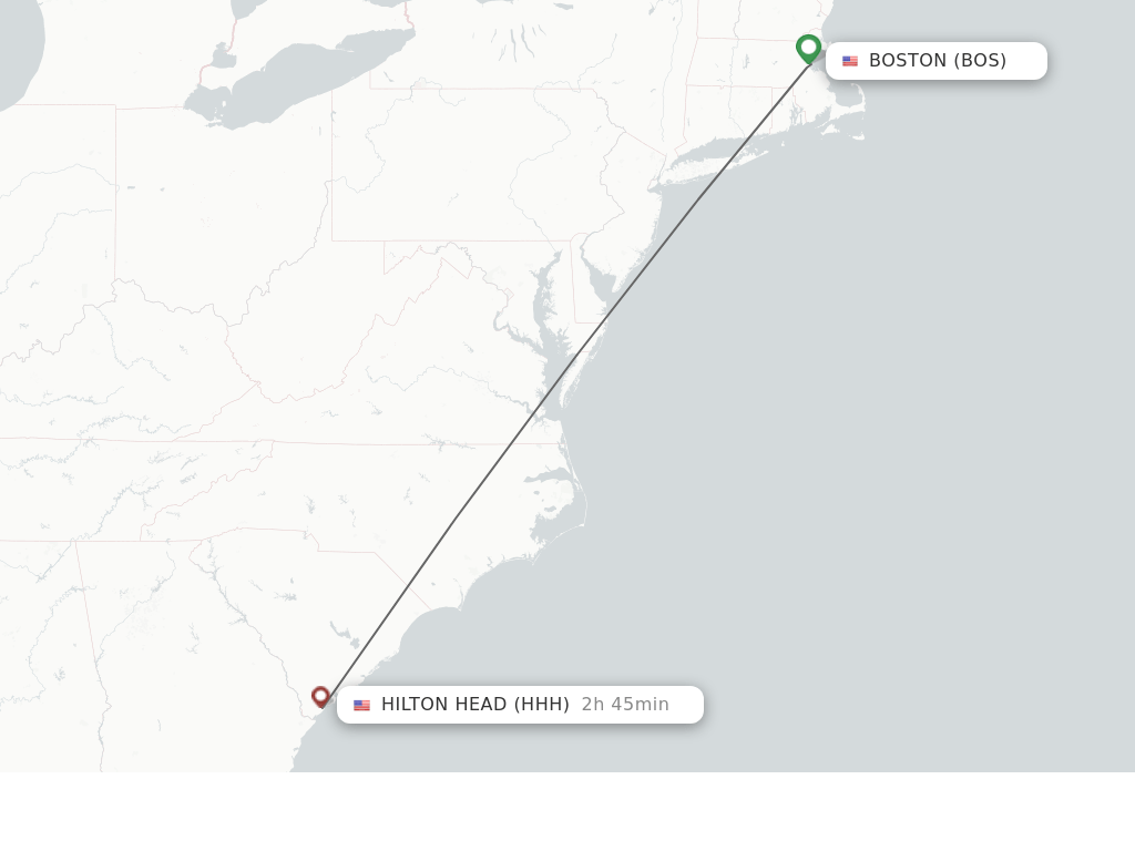 Direct (nonstop) flights from Boston to Hilton Head schedules
