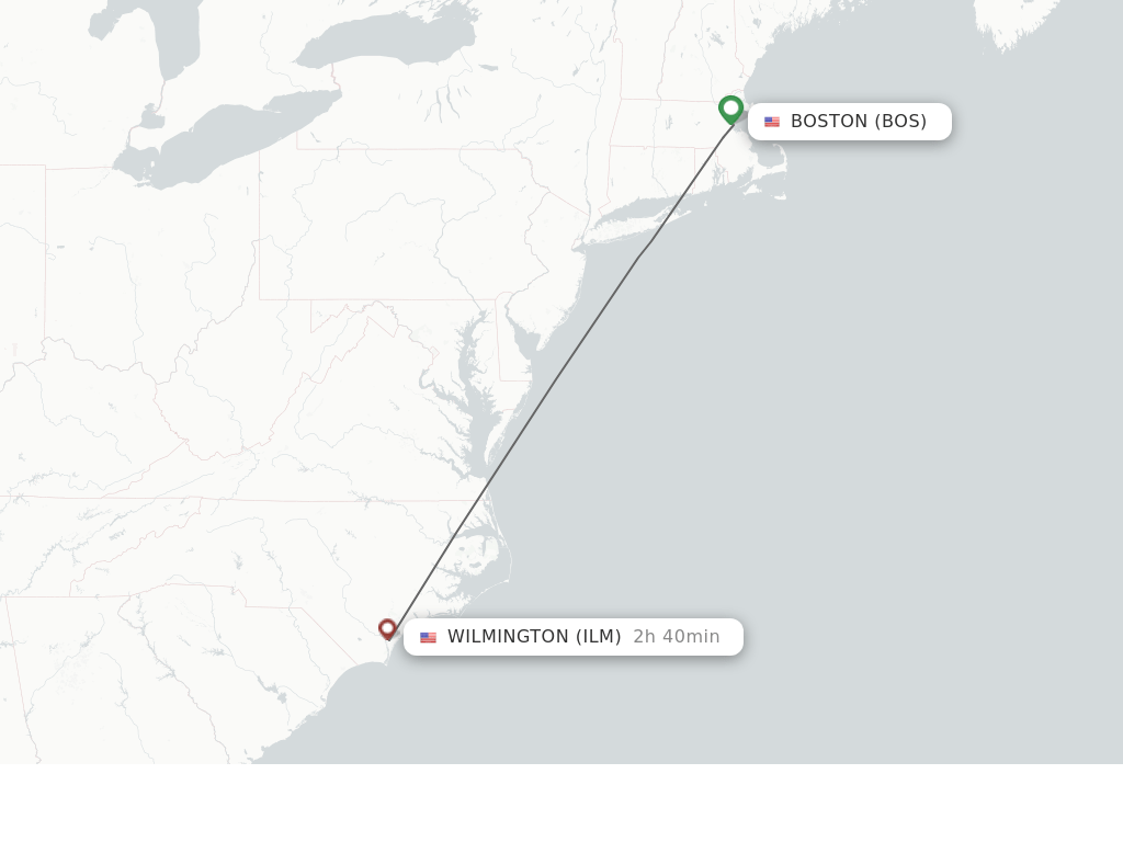 Direct (nonstop) flights from Boston to Wilmington schedules