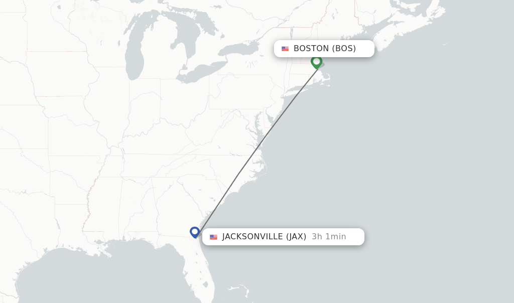 Direct (nonstop) flights from Boston to Jacksonville schedules