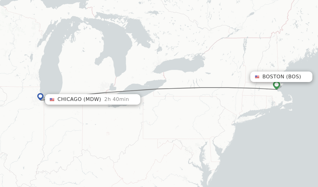 Direct (nonstop) flights from Boston to Chicago schedules