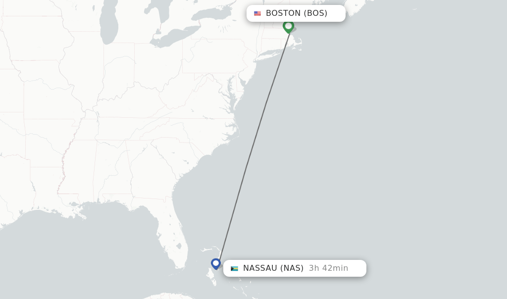 Direct (nonstop) flights from Boston to Nassau schedules